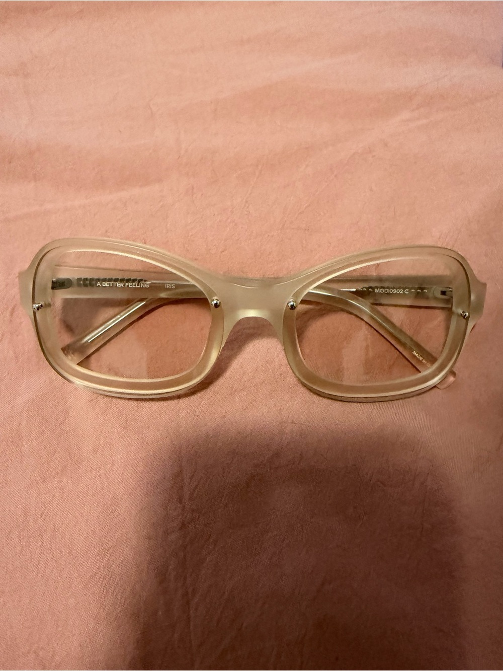 Clear Beige Women's Fashion Eyewear Frames - Neutral Cat-Eye Style